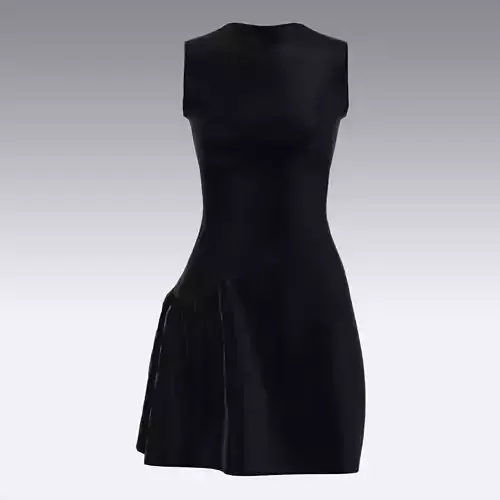 DRESS BLACK ASYMETRIC SKIRT RUFFLED