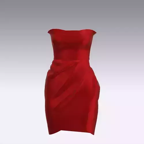BLOUSE BUSTIER CORSET DRAPED RED SATIN SKIRT