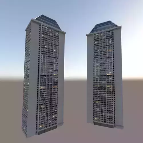 Lit Windows Skyscraper