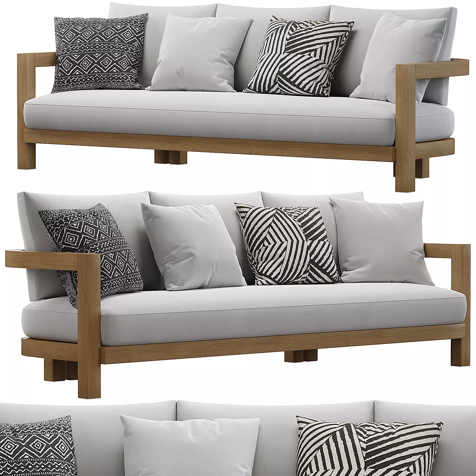RH Portofino Teak Sofa 3D model