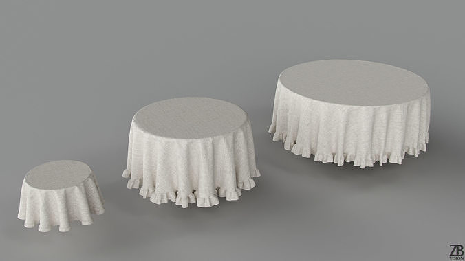 Round Table Cloth Covers 3D model