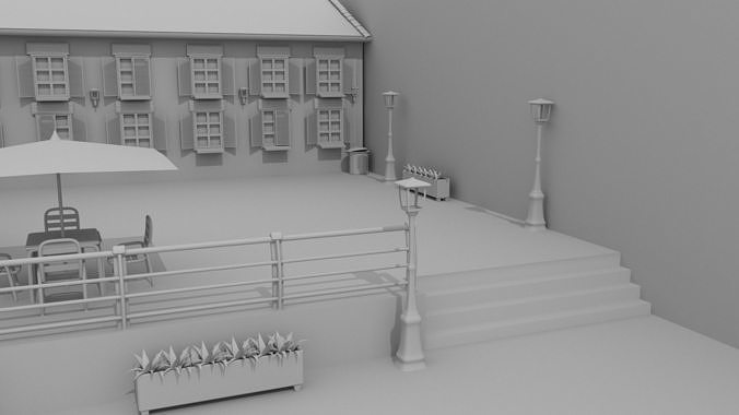 Village Town 3D model 4