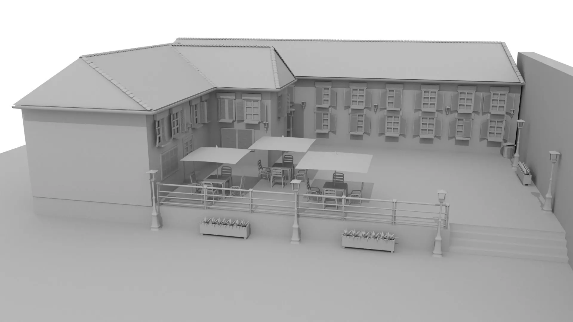 Village Town 3D model_0