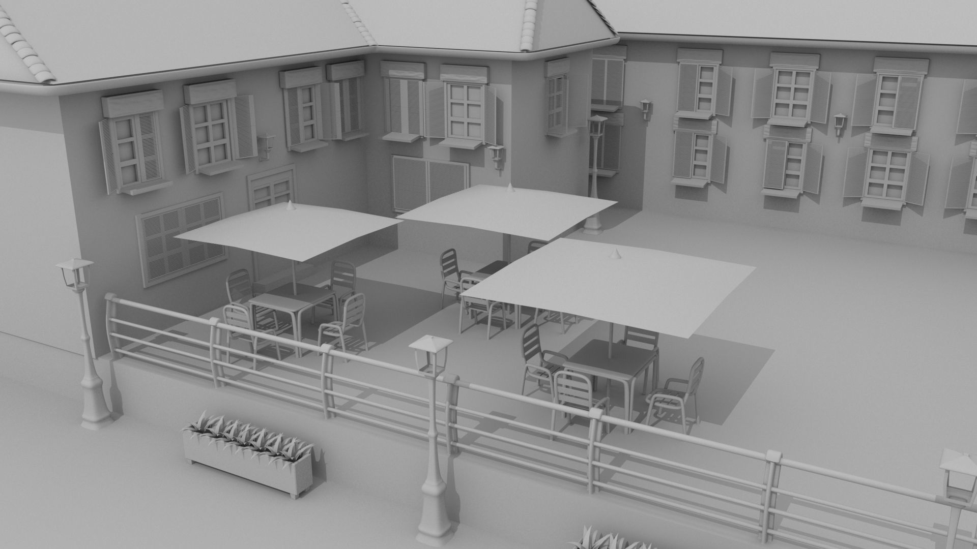 Village Town 3D model_2