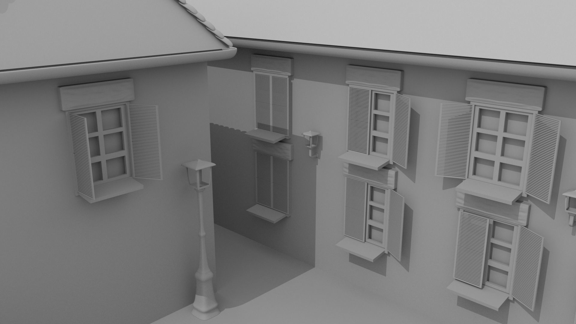 Village Town 3D model_1