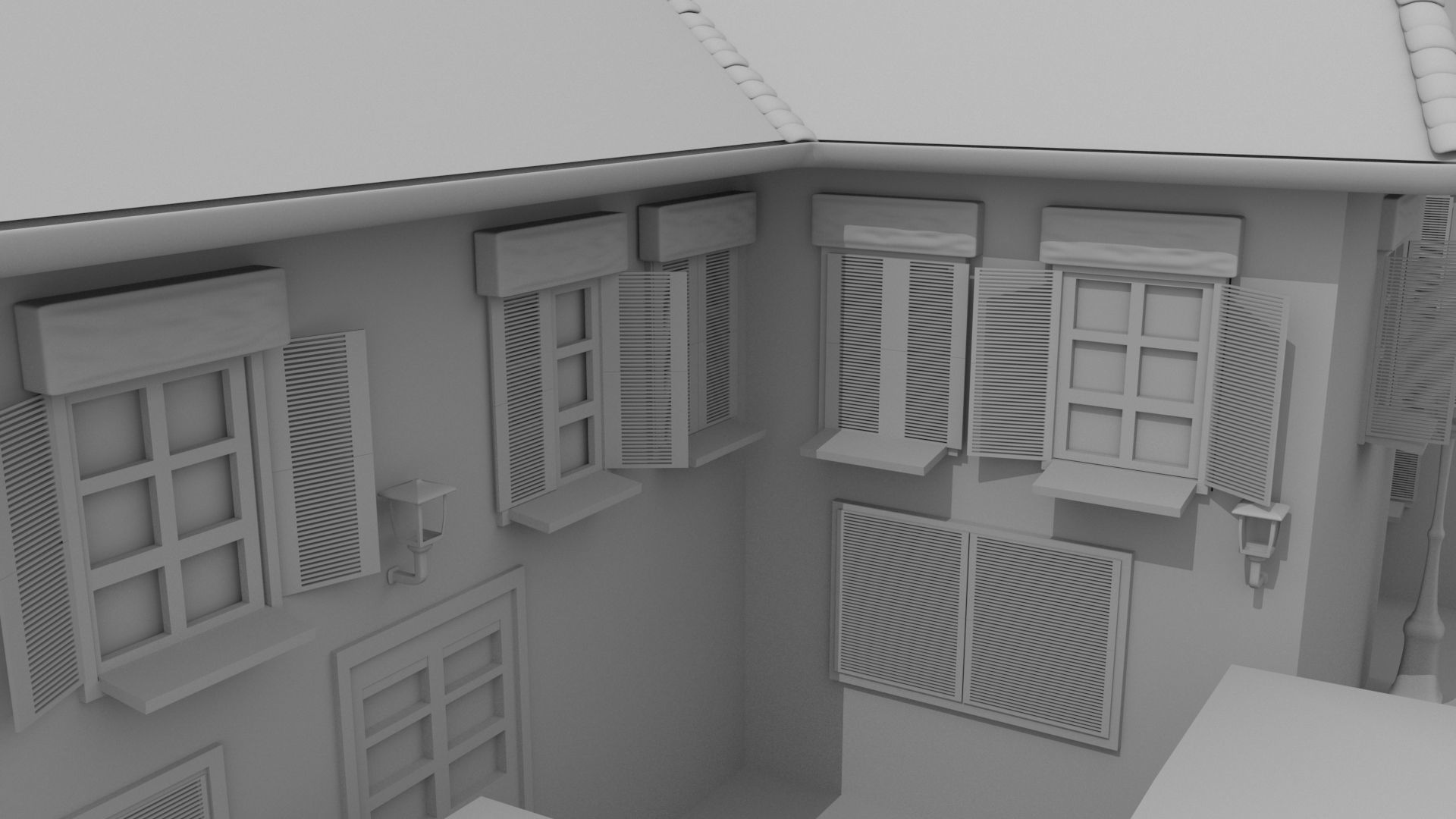 Village Town 3D model_6
