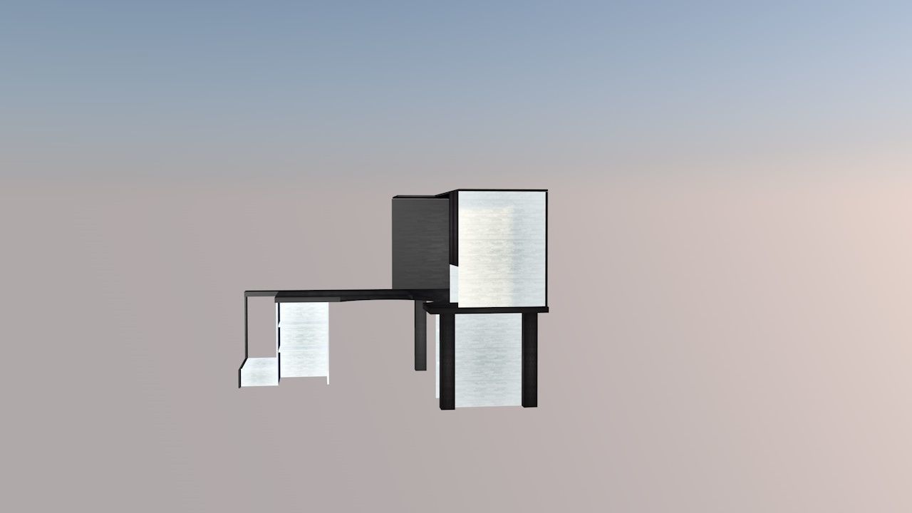 pc table computer desk 3D model | CGTrader
