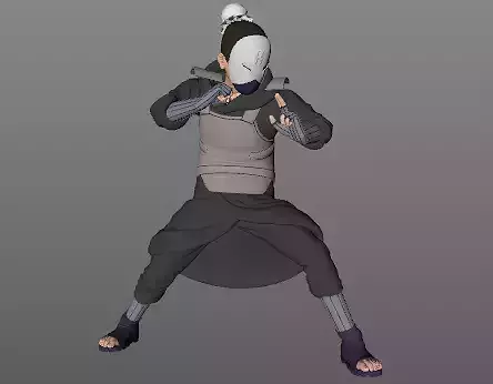  Naruto to Boruto Black Ops Mist with 10 animations Low-poly 3D model