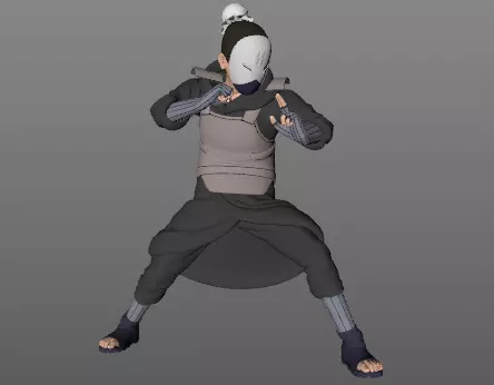  Naruto to Boruto Black Ops Mist with 10 animations Low-poly 3D model_0