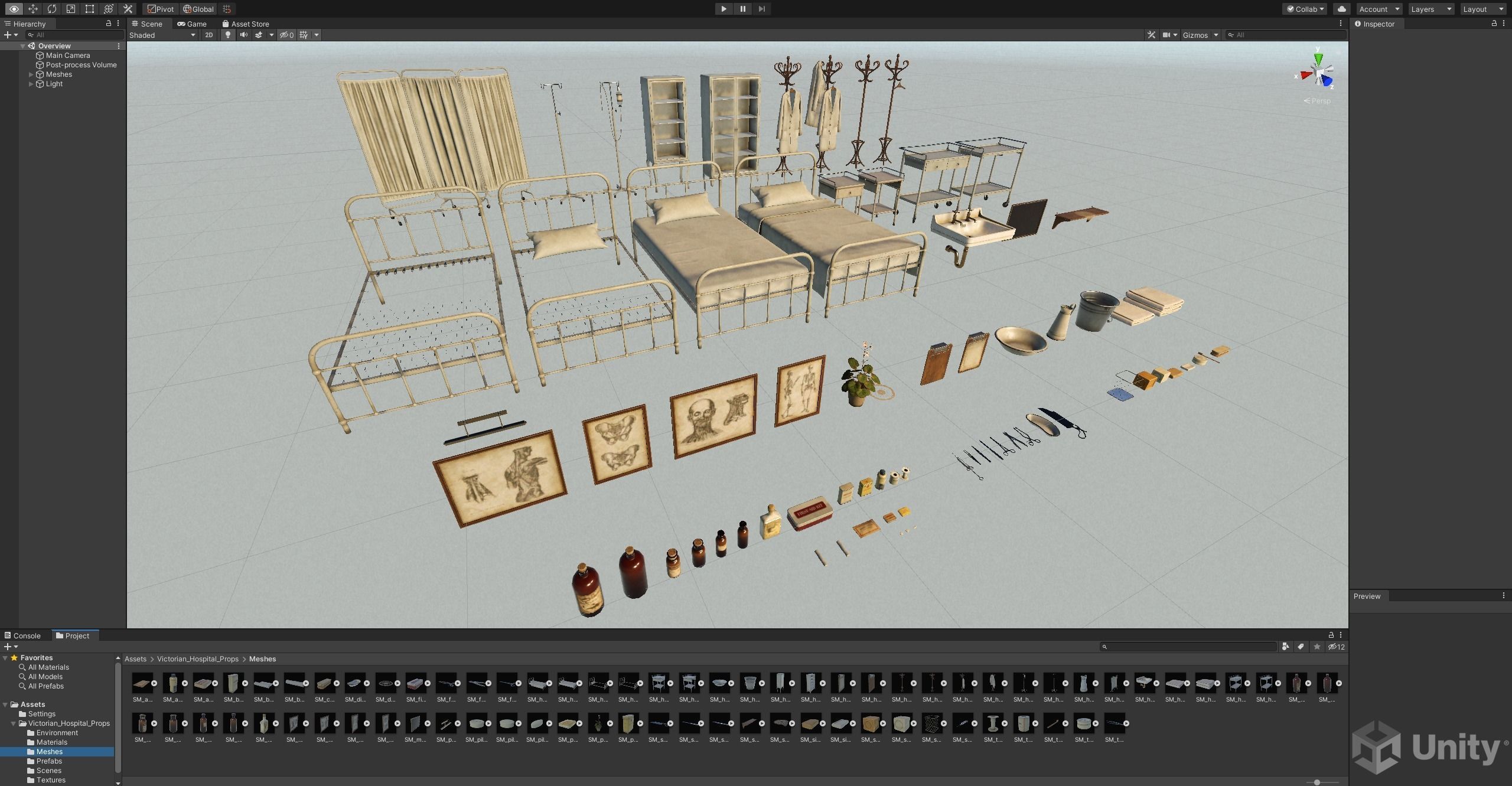 Victorian Hospital Props Pack Low-poly 3D model_26