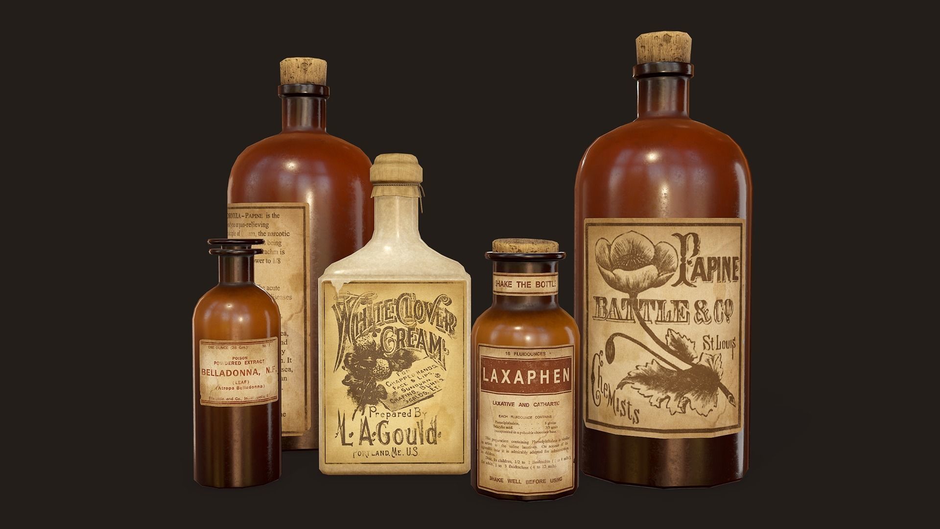 Victorian Hospital Props Pack Low-poly 3D model_13