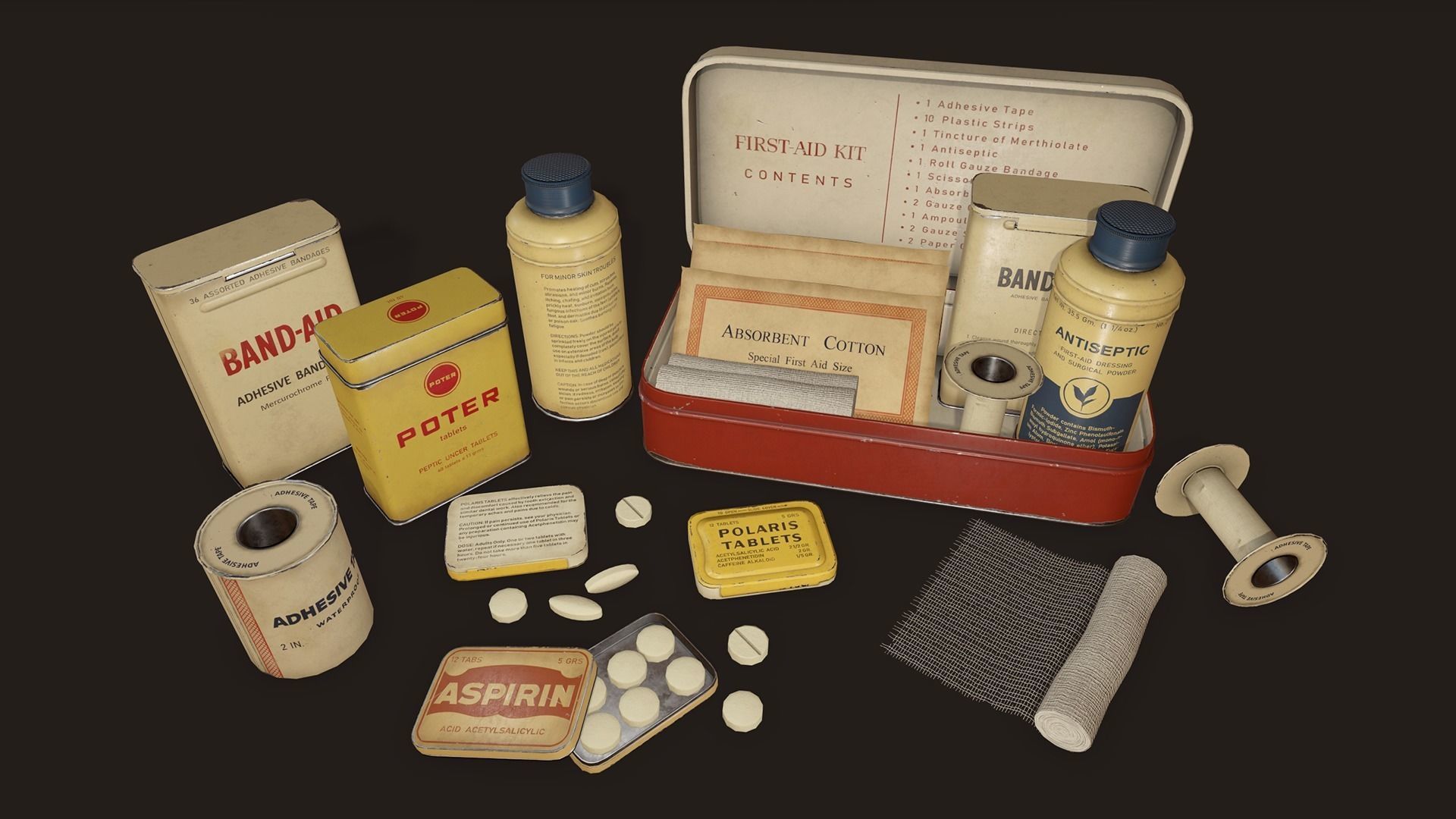 Victorian Hospital Props Pack Low-poly 3D model_16