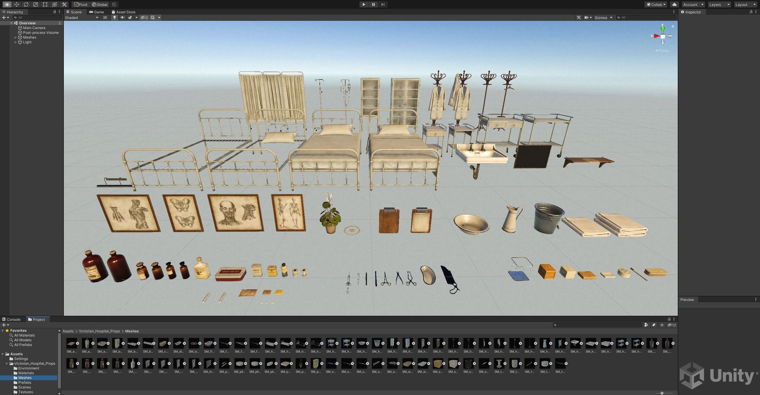 Victorian Hospital Props Pack Low-poly 3D model_25