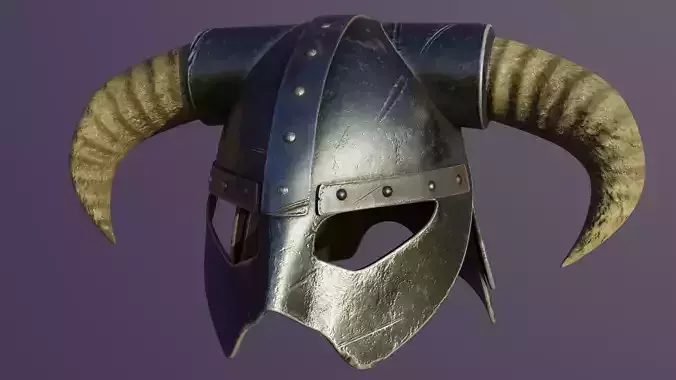 helmet remake low-medium poly model from the game skyrim Low-poly 3D model