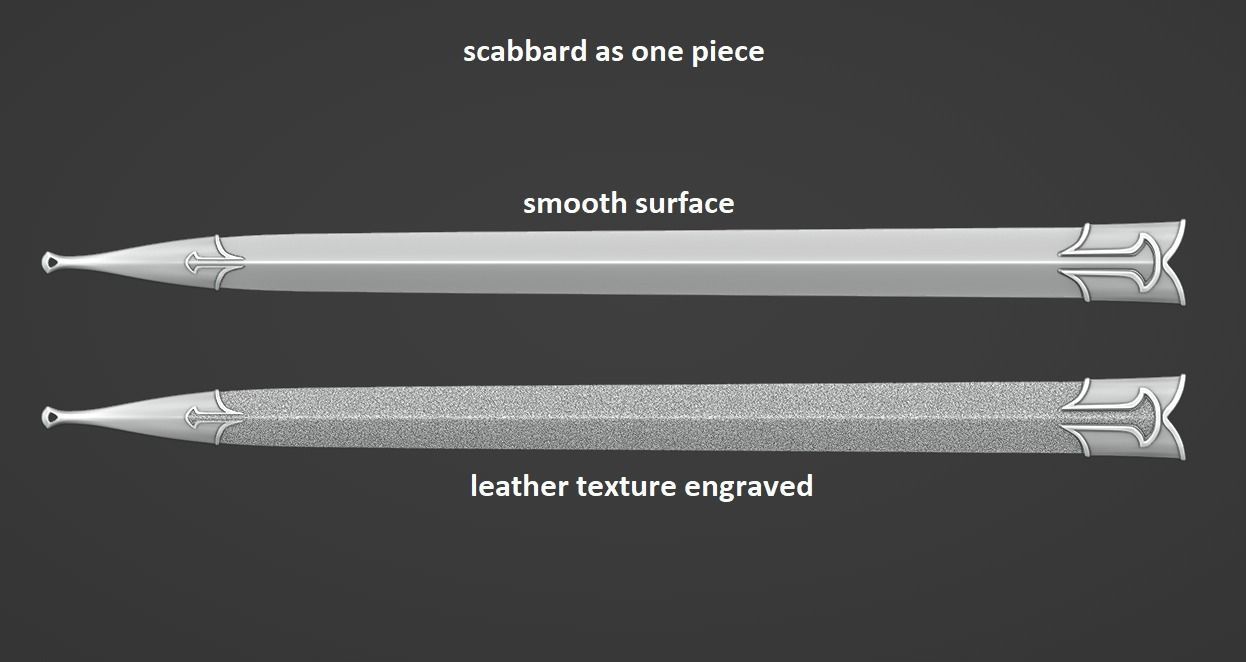 Anduril Lord of the Rings All Details Engraved Print Ready 3D print model_24