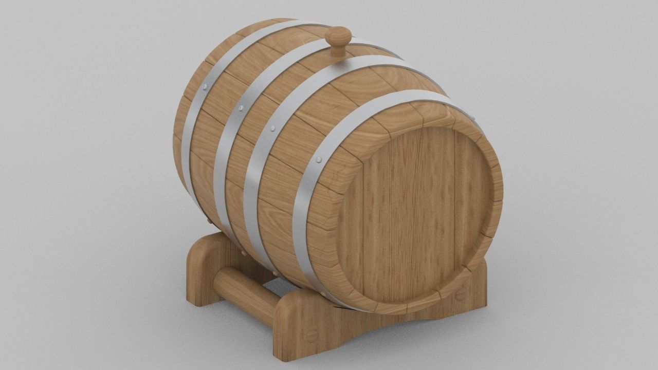 New wine barrel Free 3D model_3