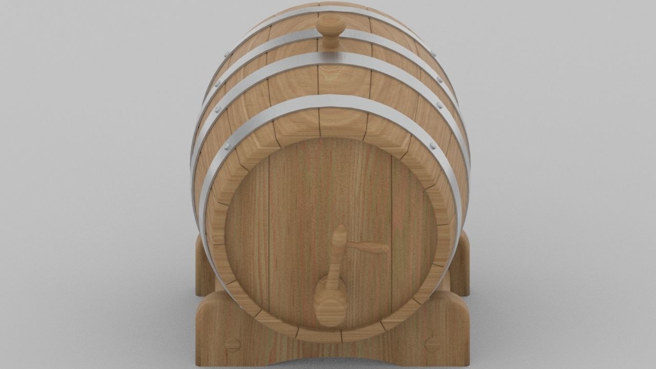 New wine barrel Free 3D model_2