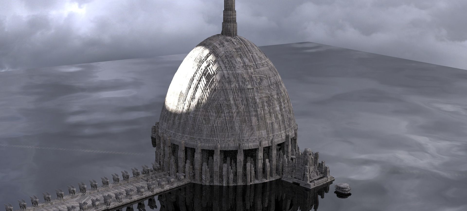 Babylon Tower Scifi verison 3 3D model_1
