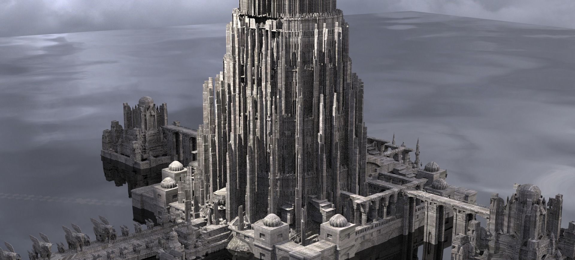 Babylon Tower Scifi version variations 3D model_1