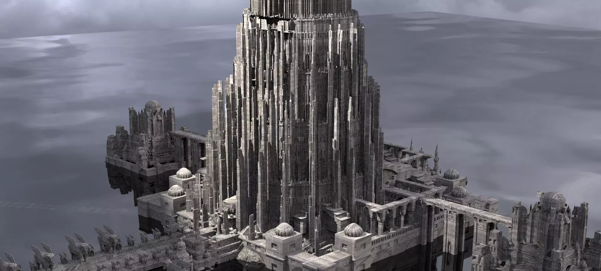 Babylon Tower Scifi version variations 3D model_0