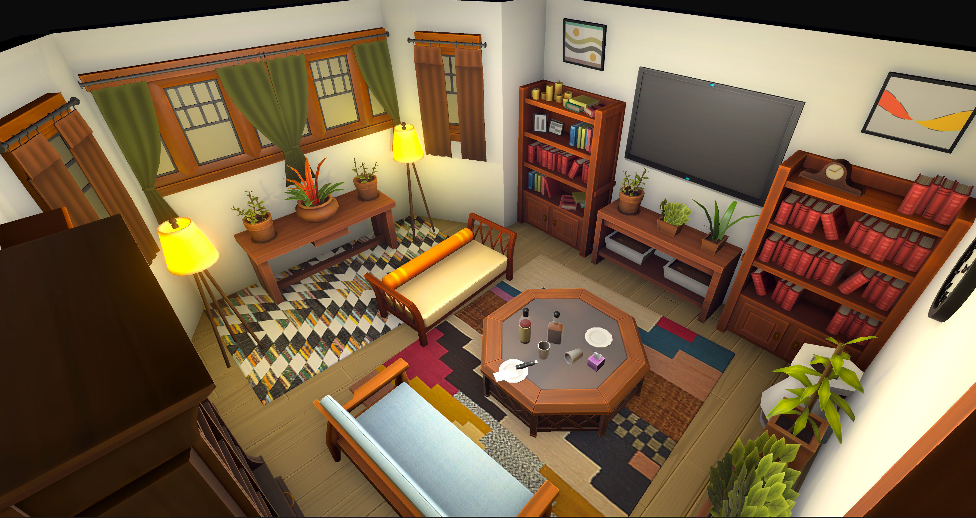 Stylized Interiors Megapack Low-poly 3D model_3