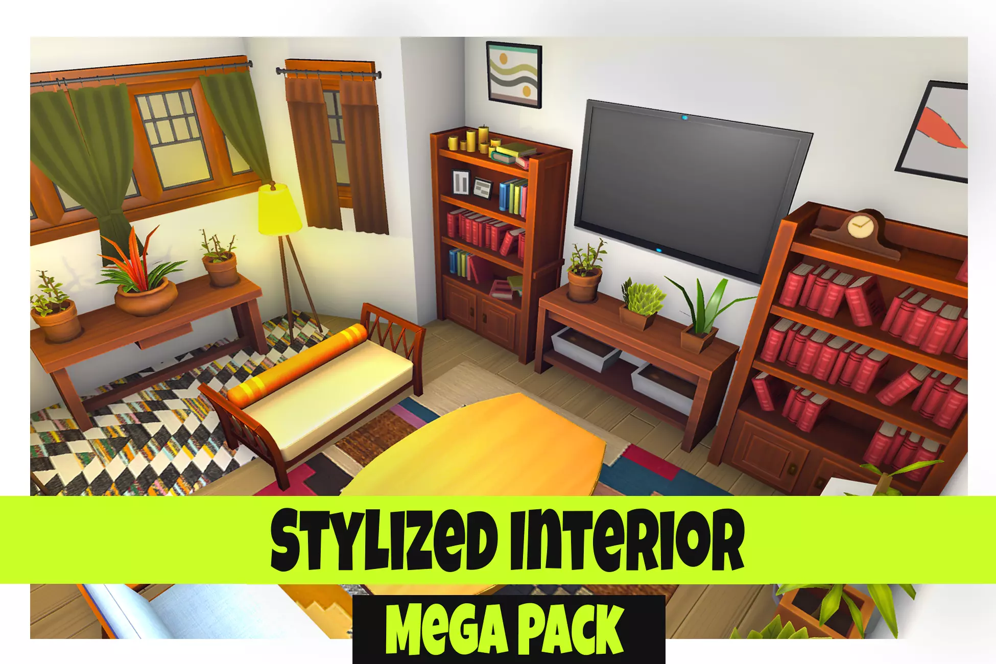 Stylized Interiors Megapack Low-poly 3D model_0