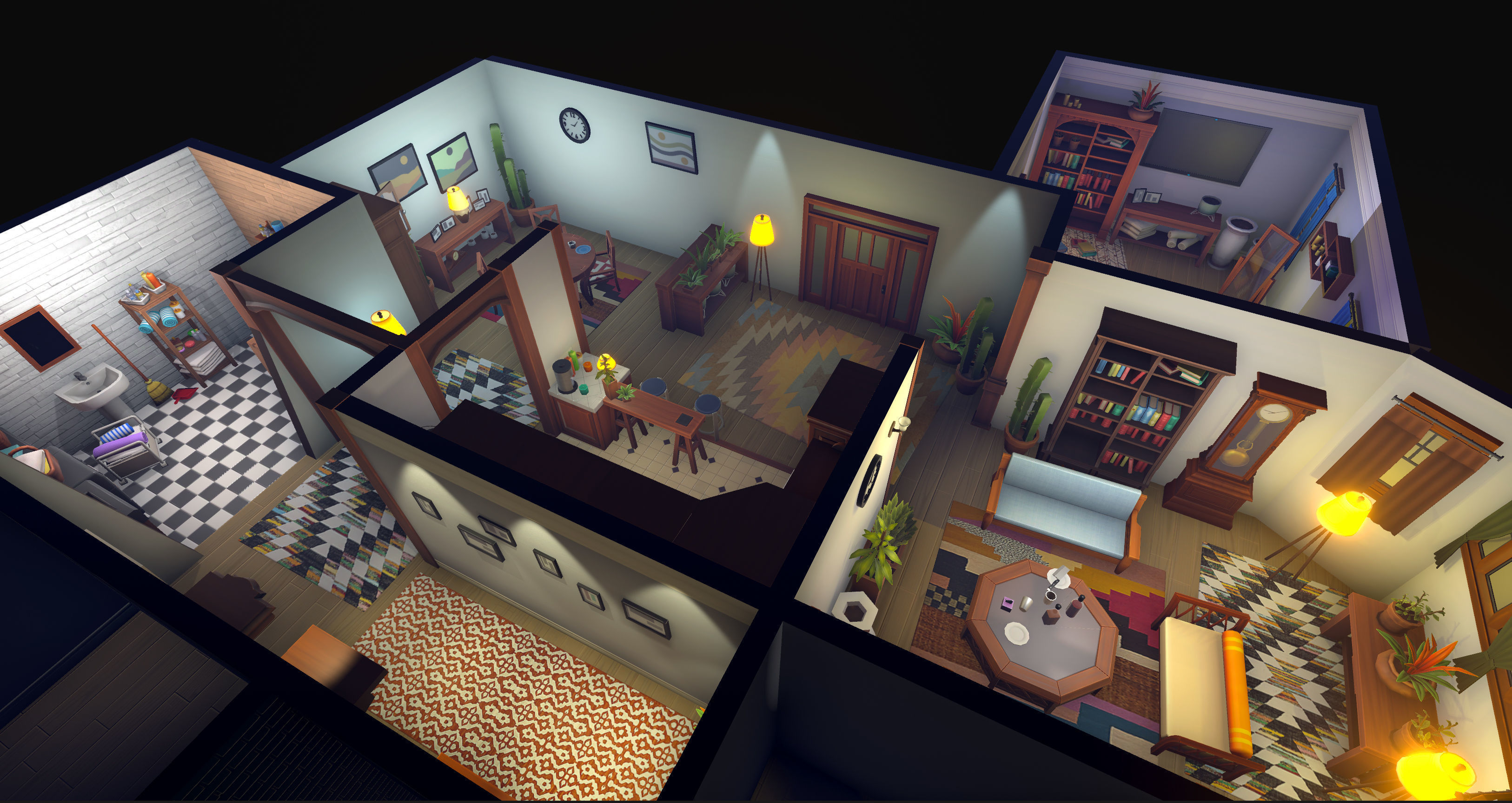 Stylized Interiors Megapack Low-poly 3D model_2