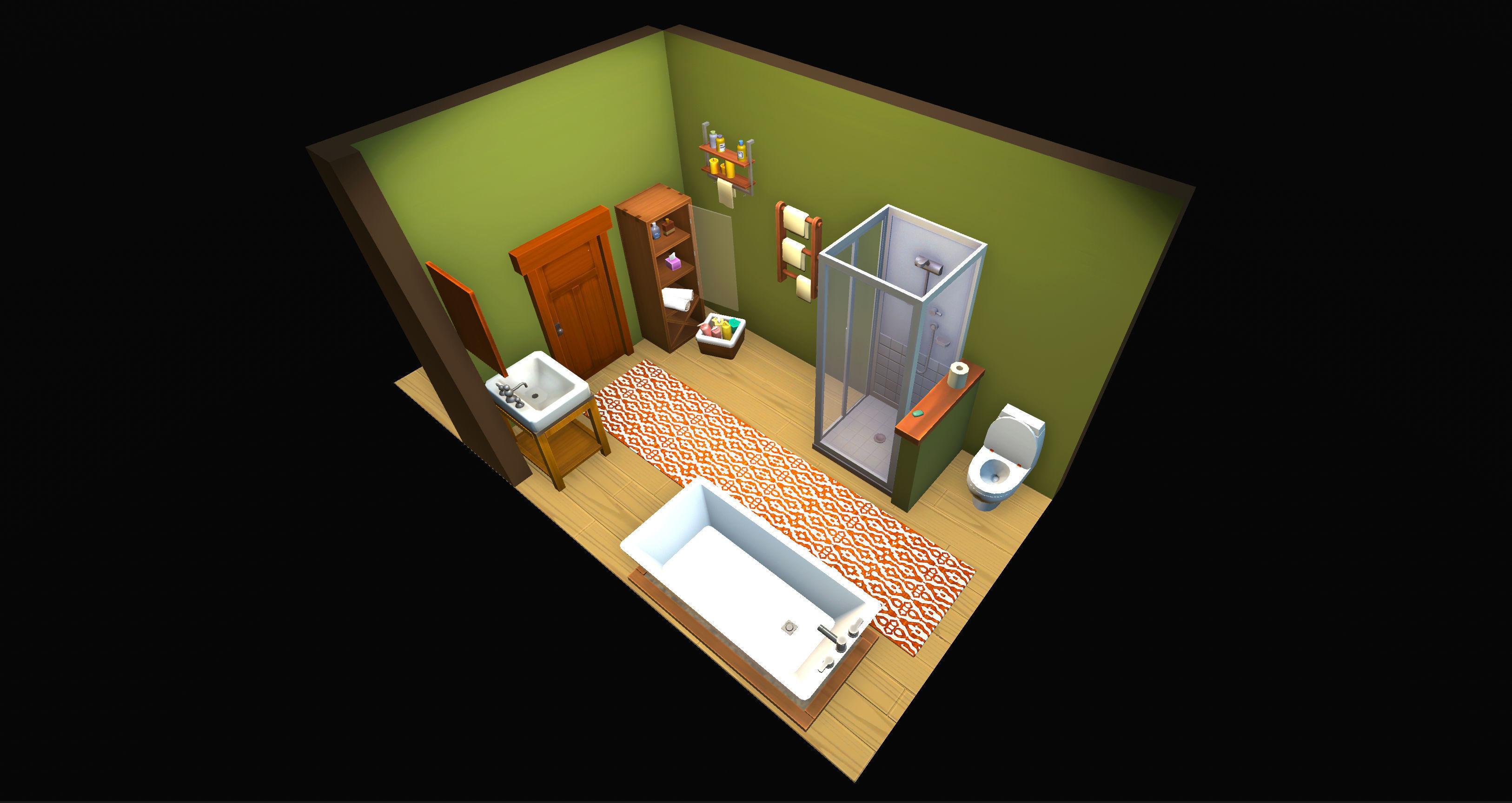 Stylized Interiors Megapack Low-poly 3D model_14