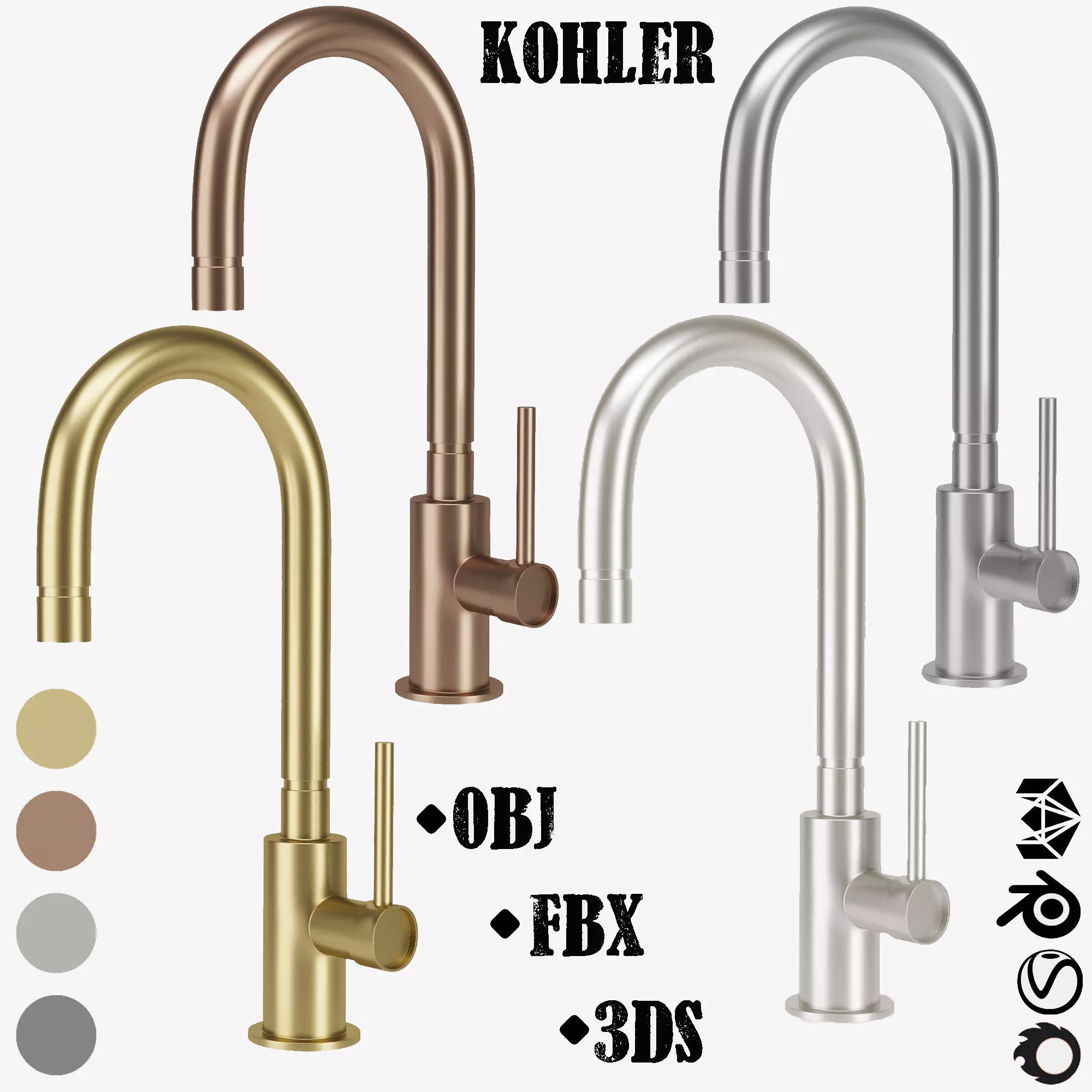 kohler-kitchen faucet vol 01 3D model