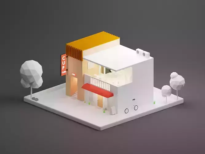 Isometric of Coffee Shop