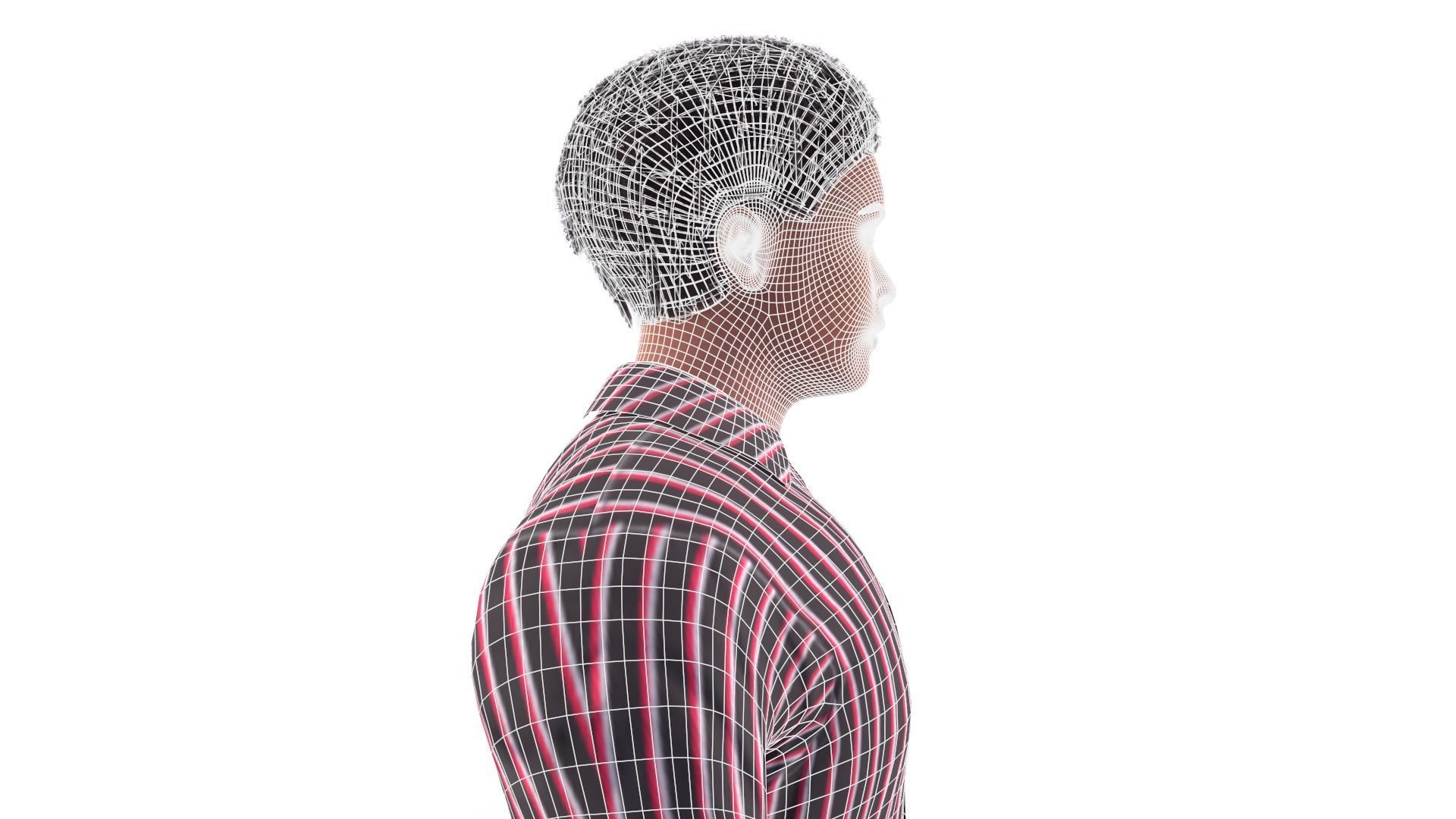 Afro Man Game Ready 3D model_14