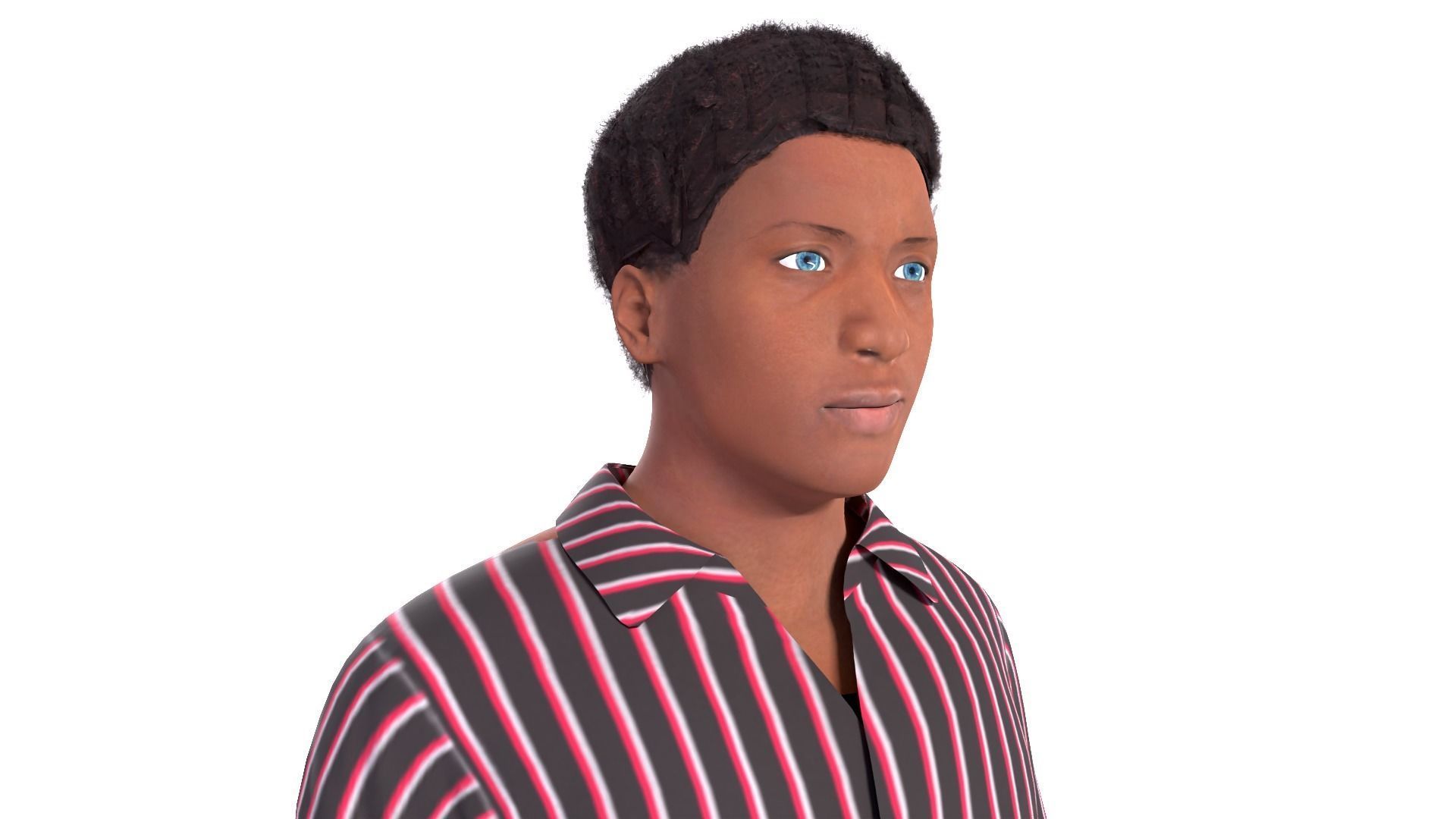 Afro Man Game Ready 3D model_3