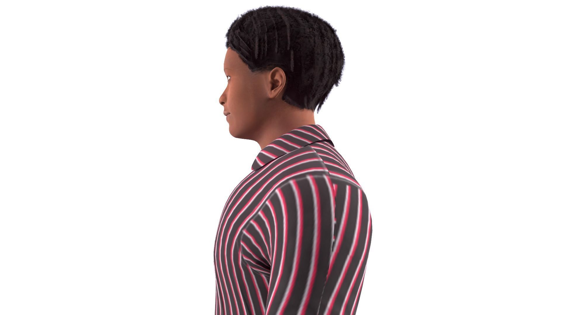 Afro Man Game Ready 3D model_6