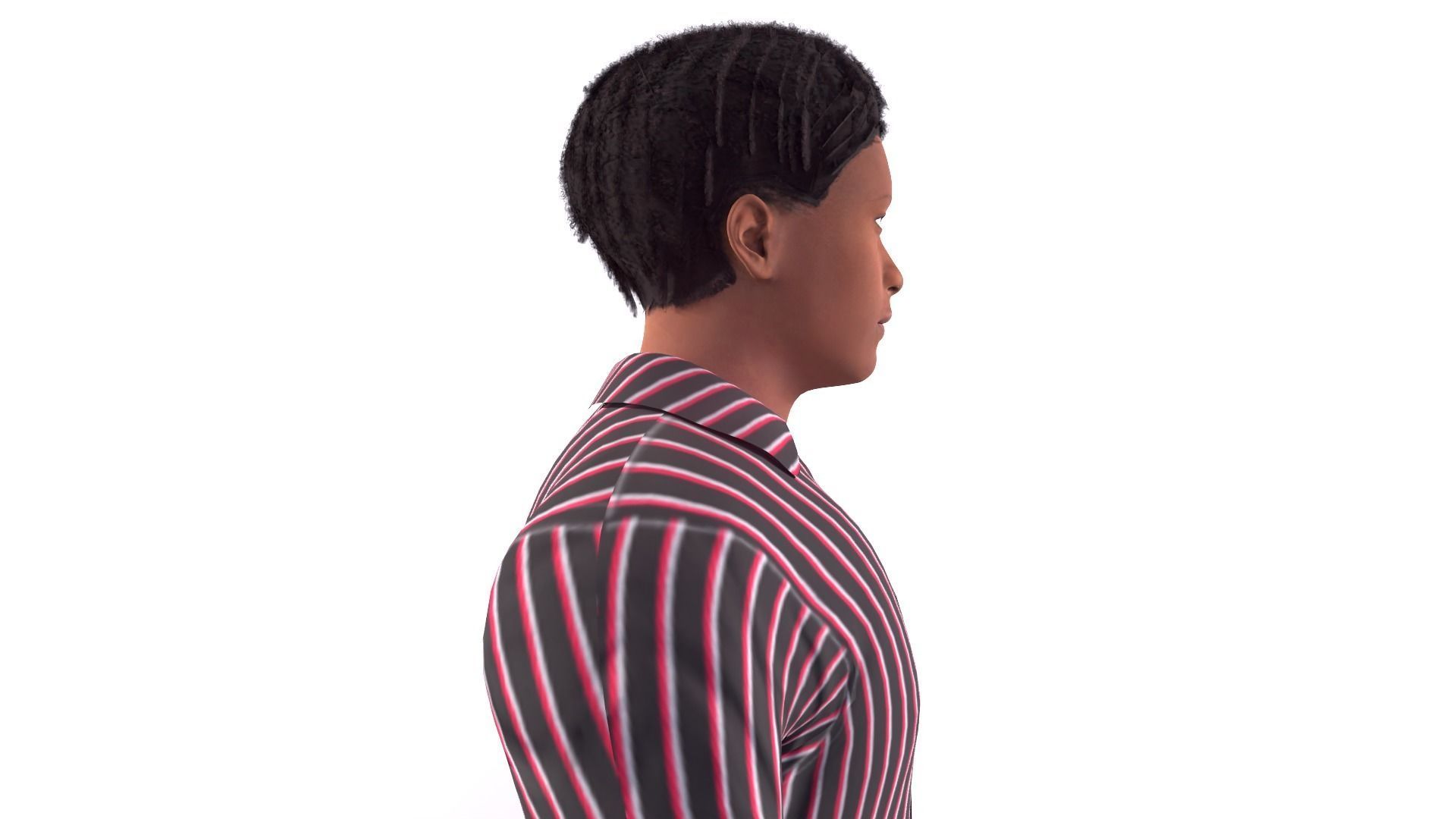 Afro Man Game Ready 3D model_4