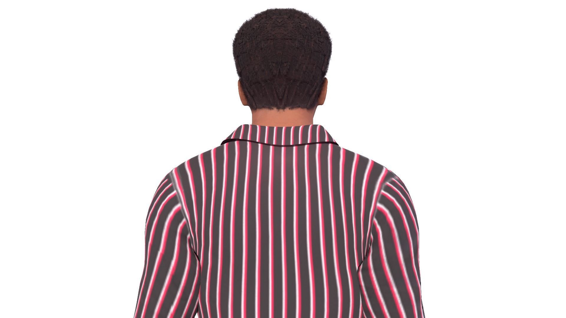 Afro Man Game Ready 3D model_5