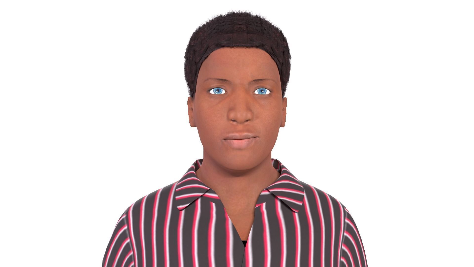 Afro Man Game Ready 3D model_1