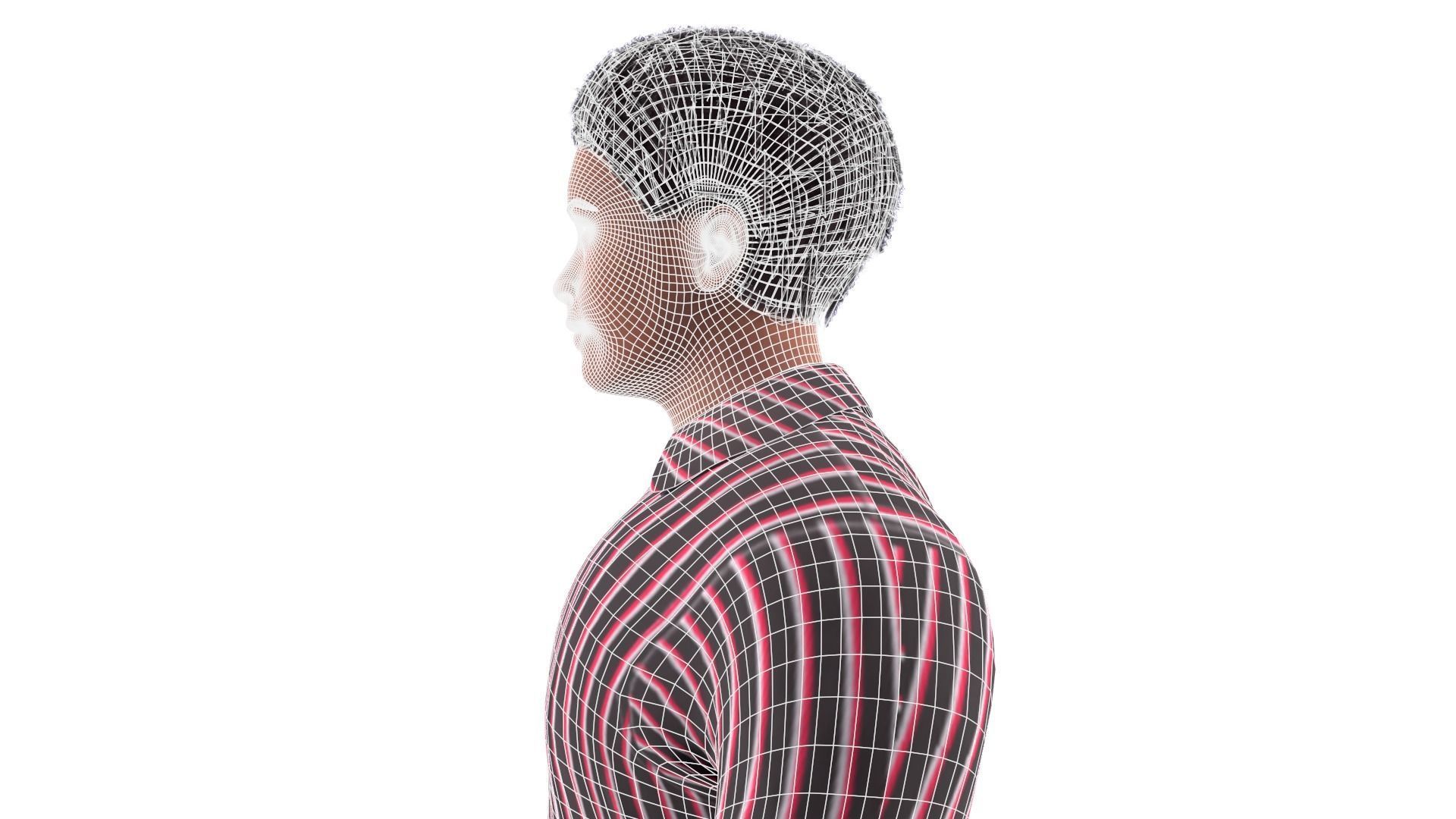 Afro Man Game Ready 3D model_16