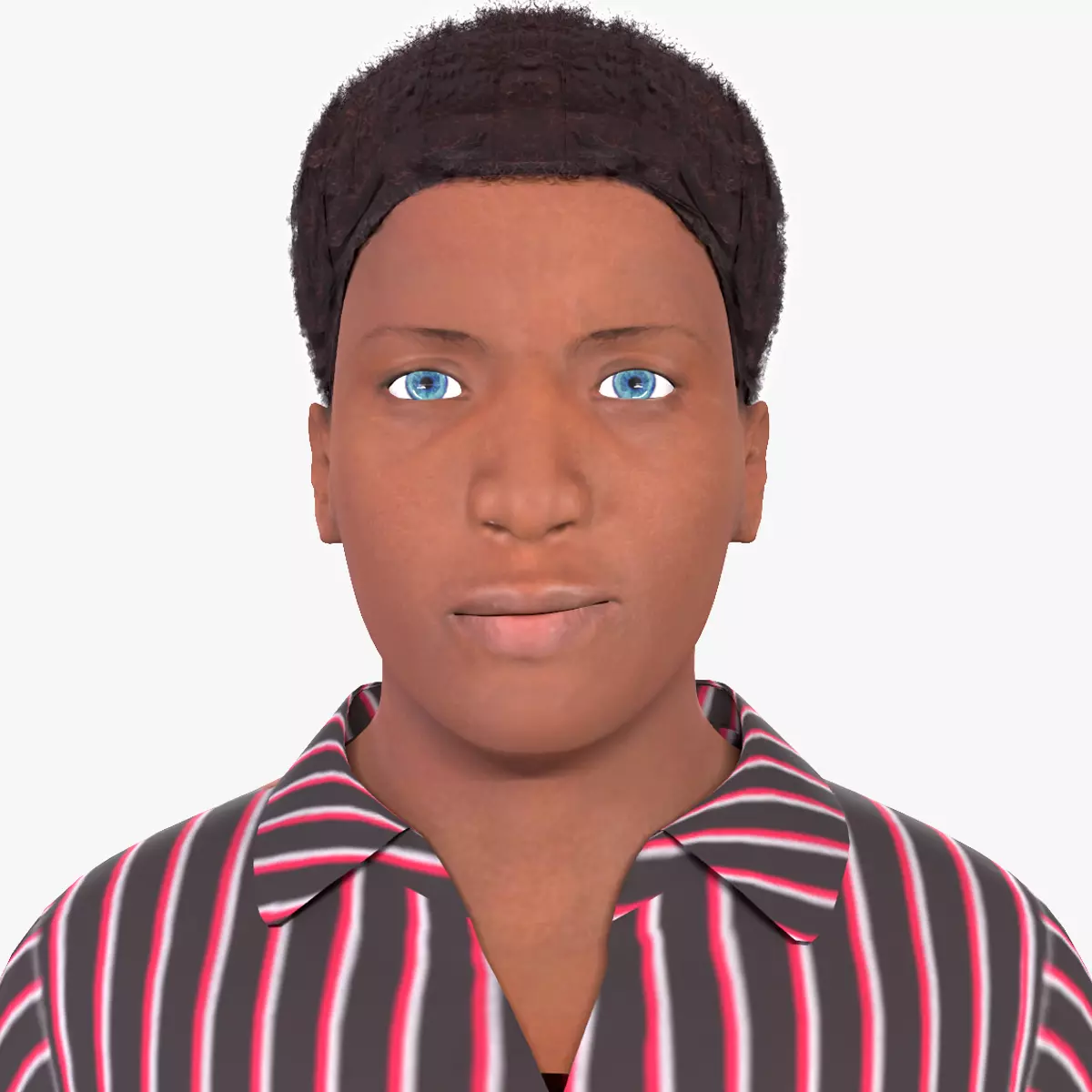 Afro Man Game Ready 3D model_0