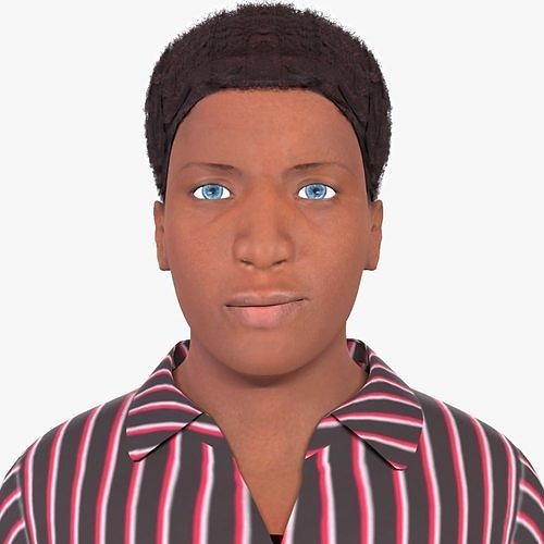 Afro Man Game Ready 3D model