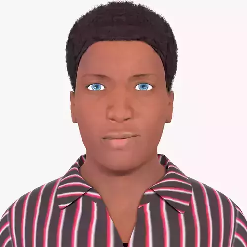Afro Man Game Ready 3D model