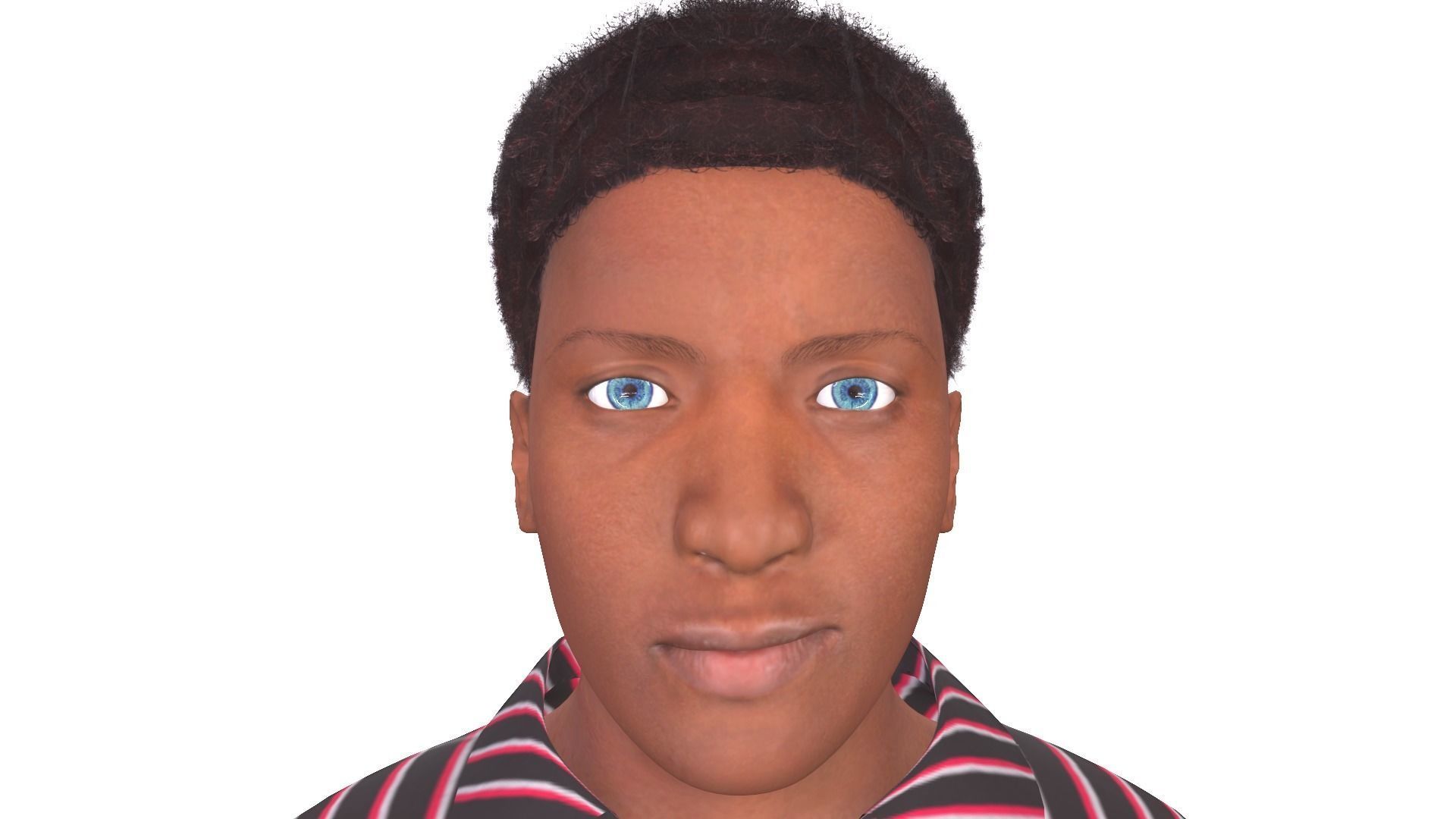 Afro Man Game Ready 3D model_11