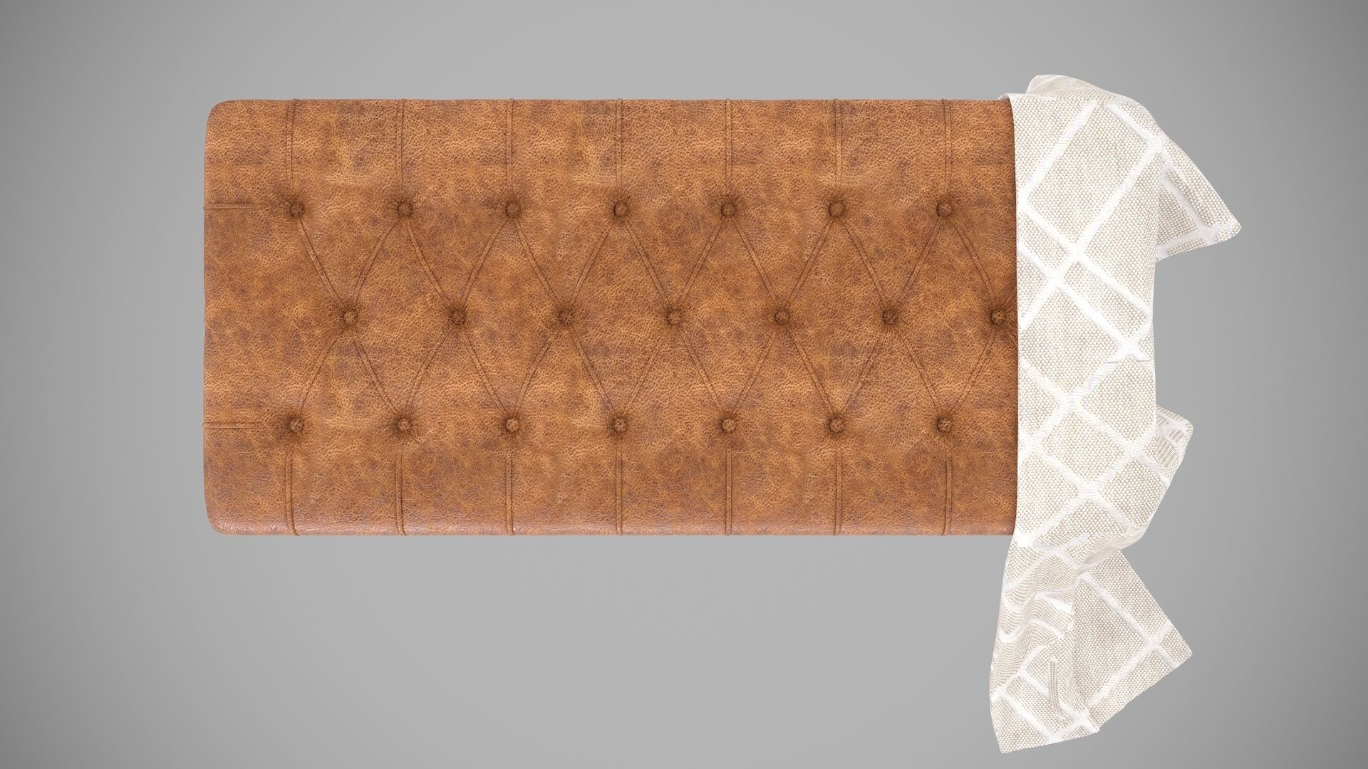 Bench with a plaid 3D model_1