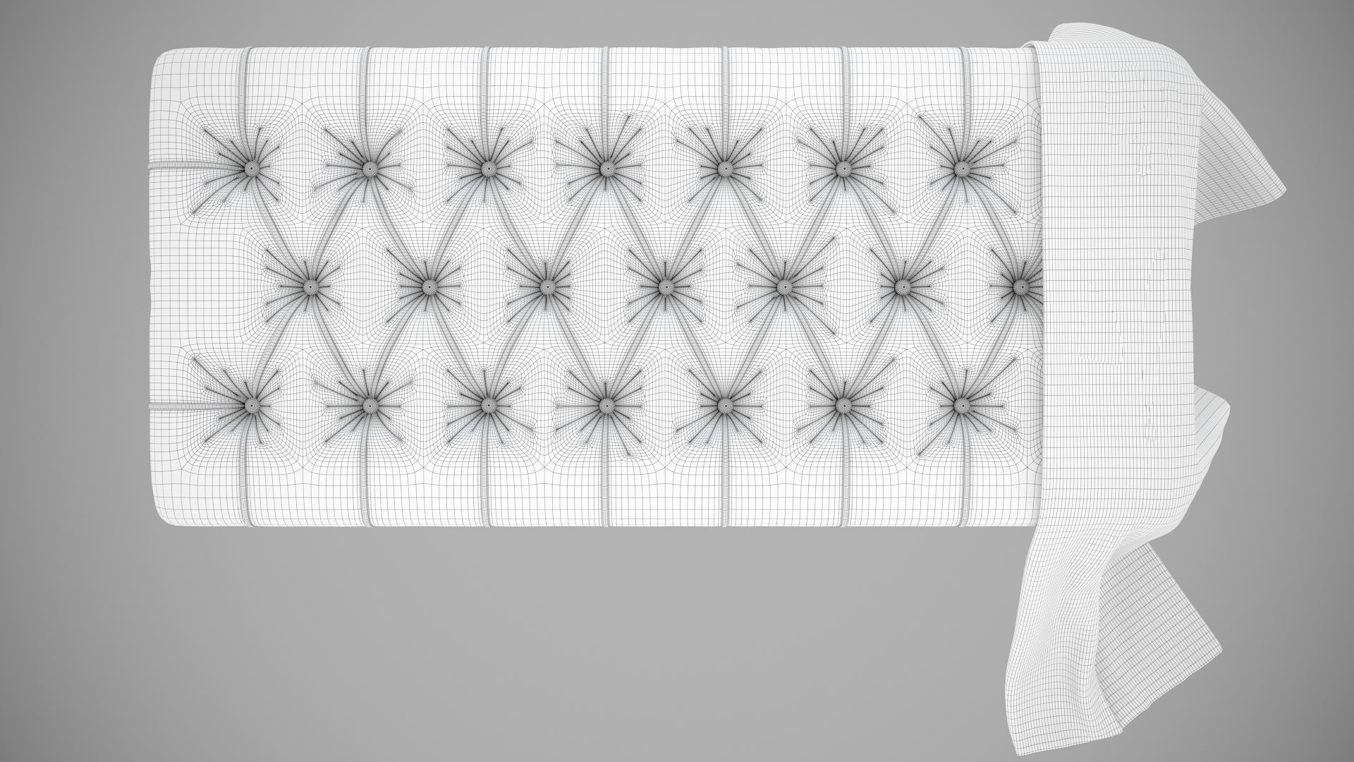 Bench with a plaid 3D model_4