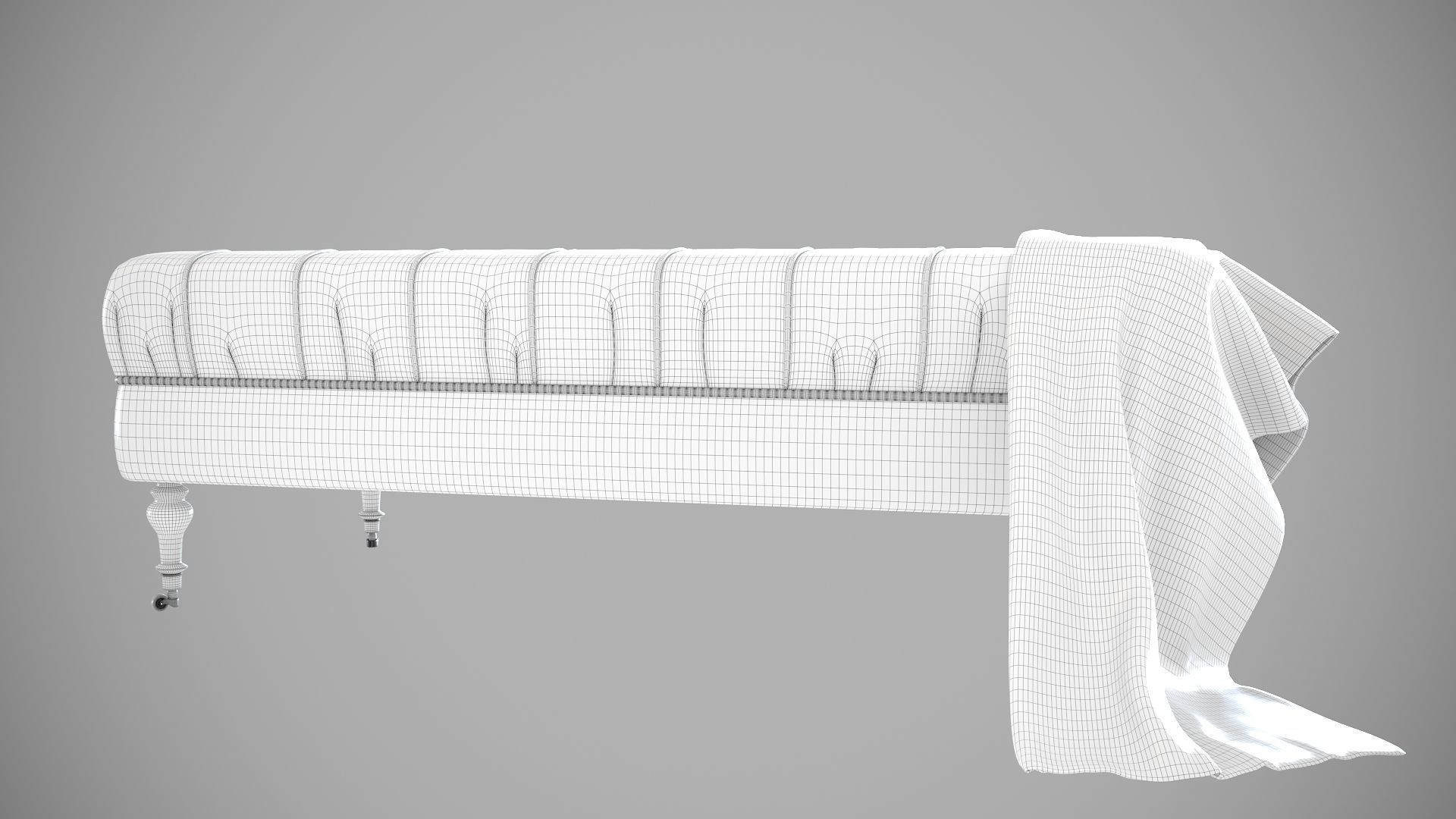 Bench with a plaid 3D model_3