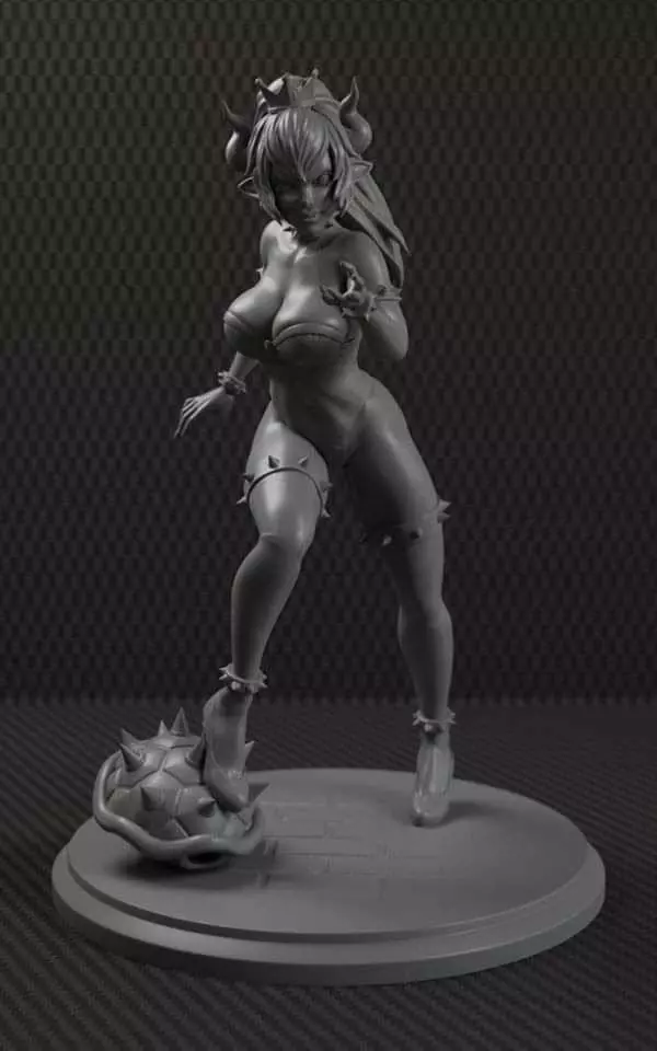 Bowsette female figure 3D print model_0