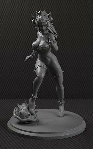 Bowsette female figure 3D print model