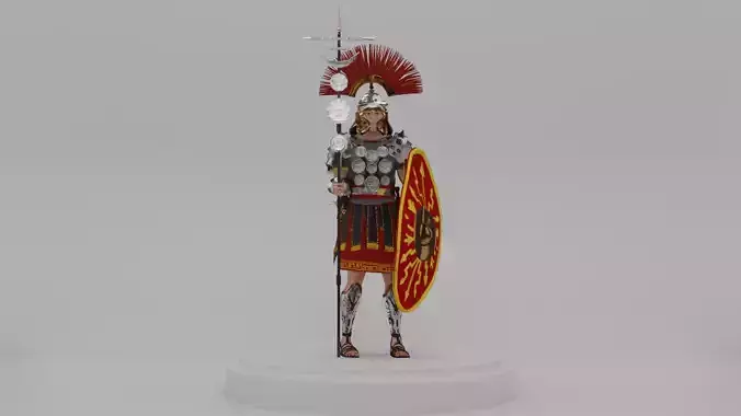 Roman Warrior Centurion 3D LowPolygon Modell Low-poly 3D model