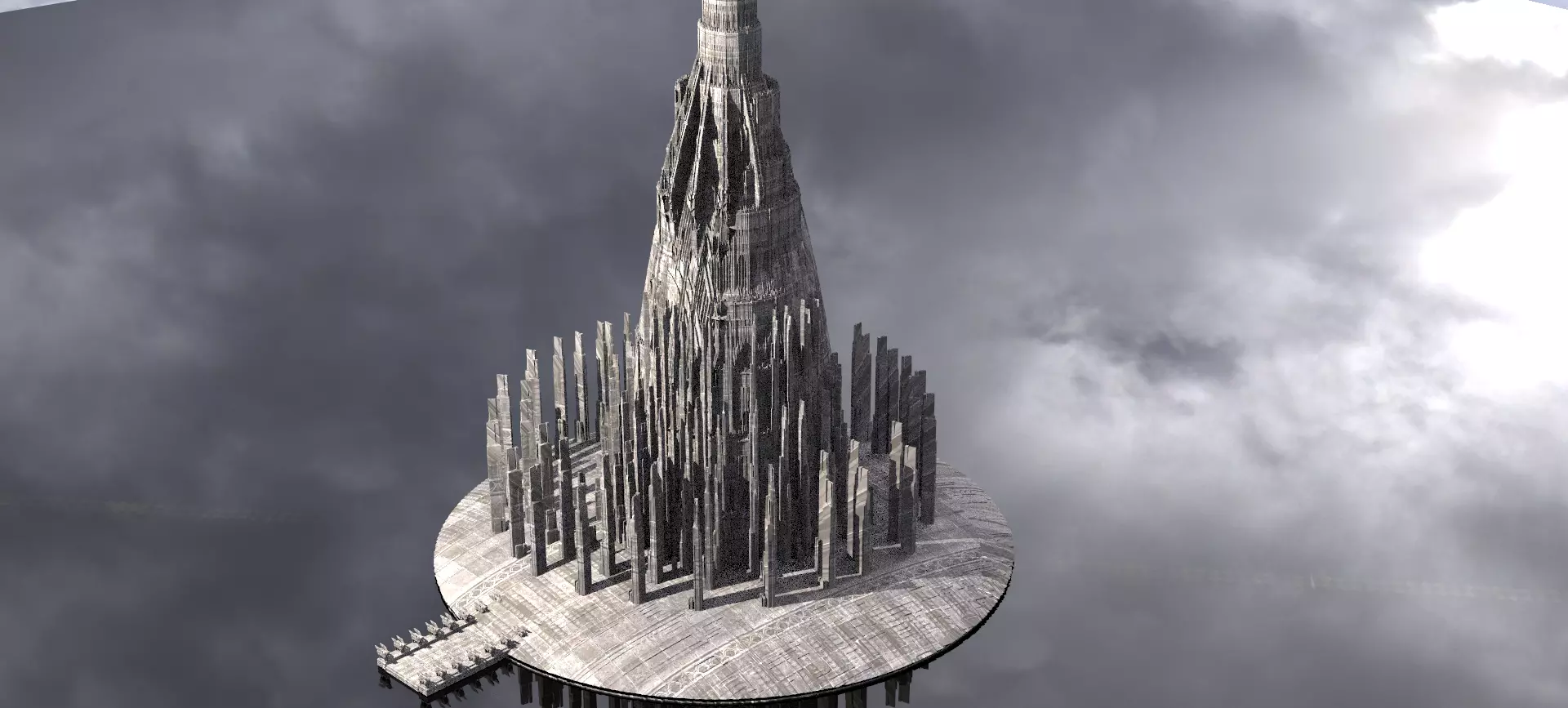 Sci Fi ancient tower models 3D model_0