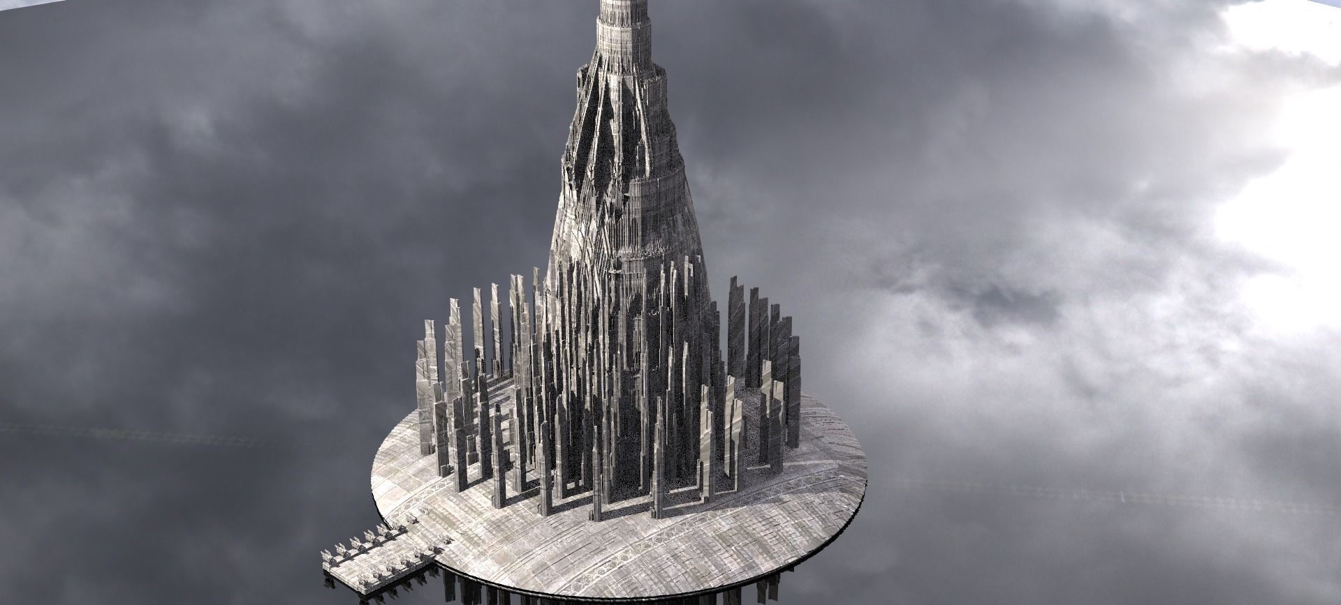 Sci Fi ancient tower models 3D model_2