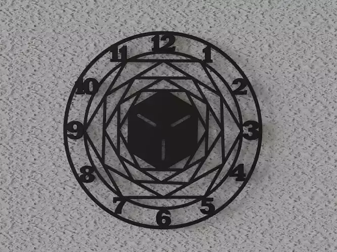 hexagon shape wall clock 3D print model